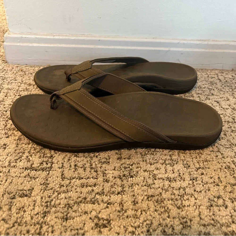 Vionic Metallic Brown Tide Toe Post Thong Sandals Size 13 Men’s